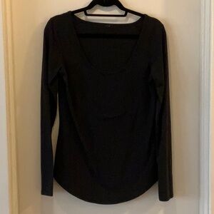 Lululemon Athletica Black Fitted Long Sleeve Blouse